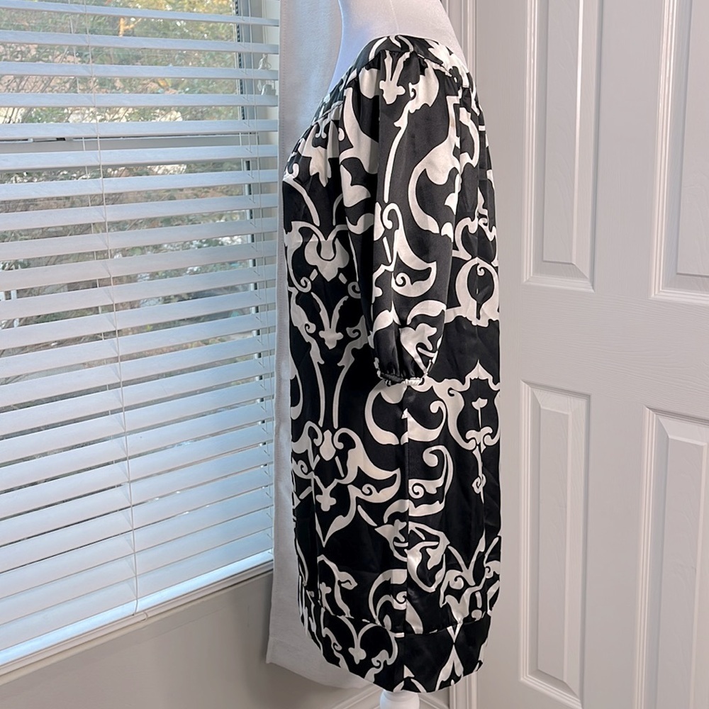 3/$10 White House Black Market Silky Boat Neck Mini Dress - Picture 7 of 12
